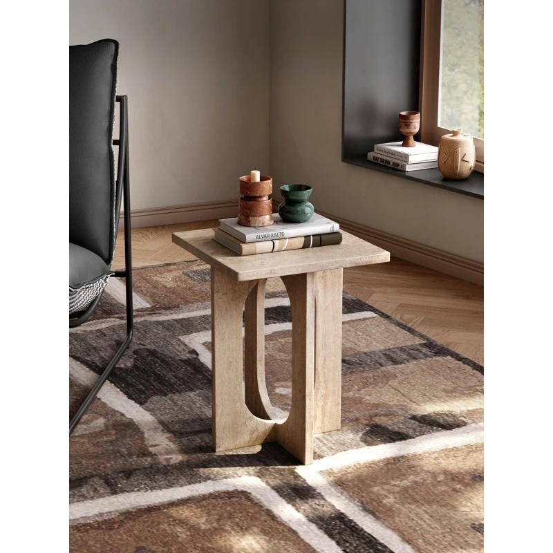 

The sofa side table is light and luxurious, high-end Italian minimalist square coffee table