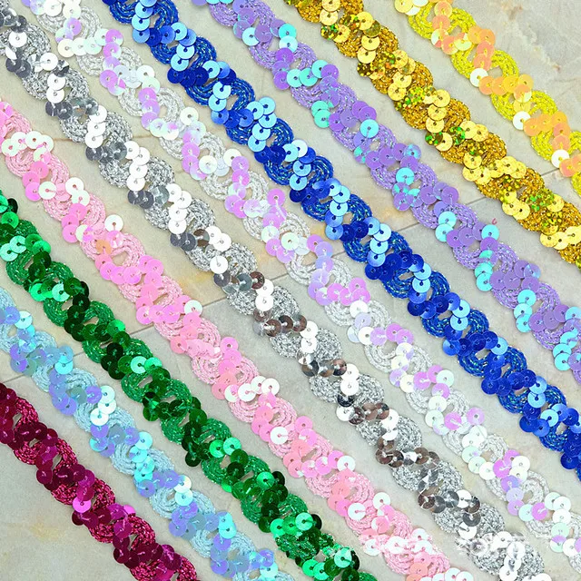 Sequin Wave Lace S-shaped Sequin Webbing Dance Lace Trim Costume Accessories Webbing Lace