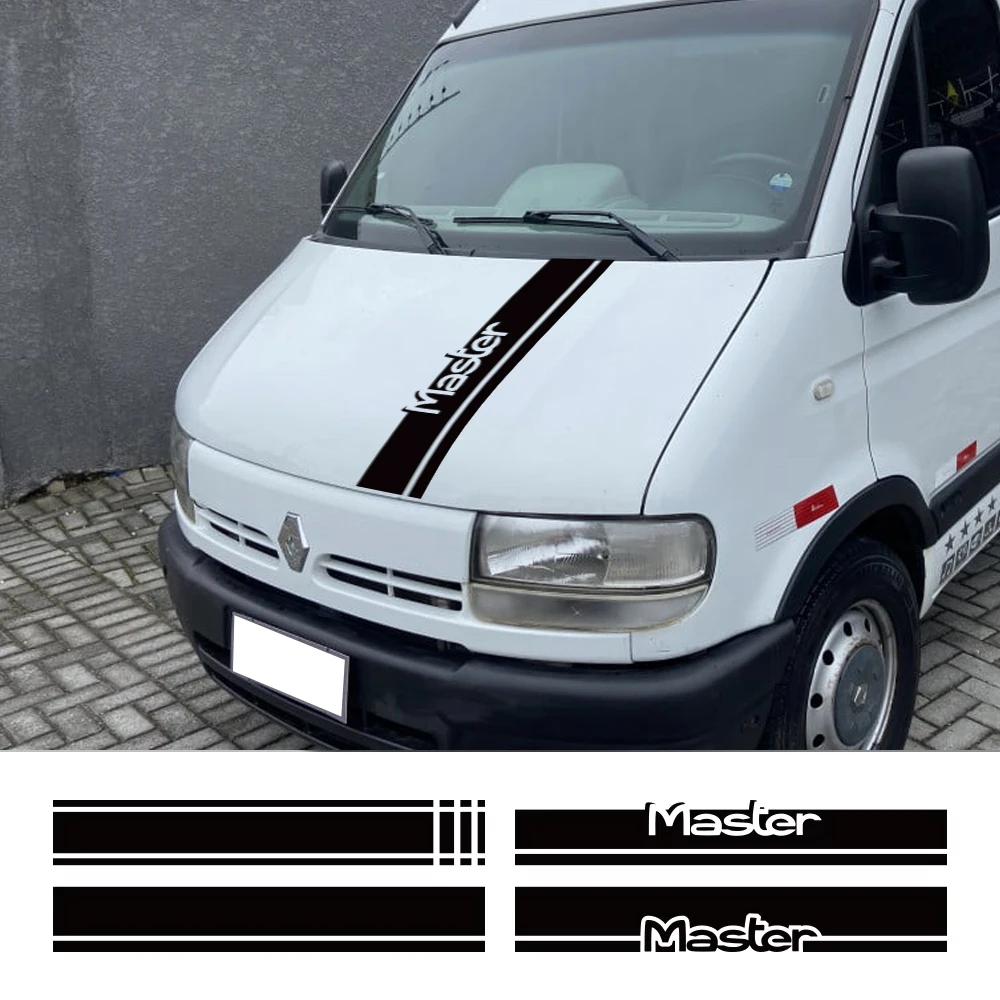 Car Hood Stickers Cover For Renault Master 2 3 4 Van Bonnet Graphics Stripes Decal Camper Vinyl Cover Auto Tuning Accessories