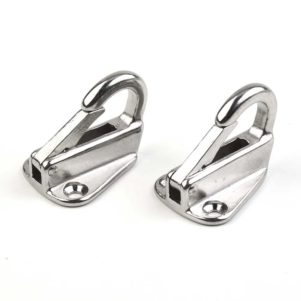 2x 316 Stainless-Steel Fender Hook Spring Hook Snap Attach Rope Hook Fender Boat Hardware Marine Boat Spring Locked Fender