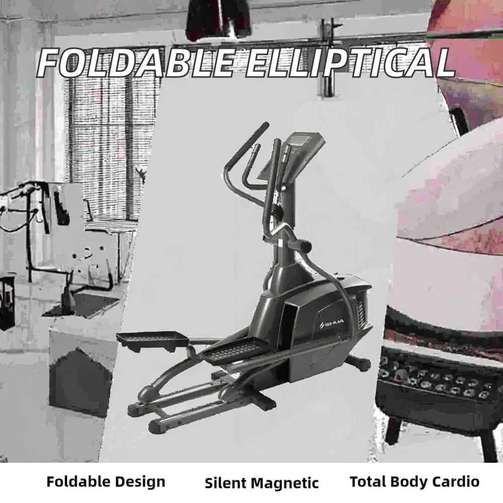 Manual Low Impact Elliptical Machine Silent Magnetic Foldable Cross Trainer