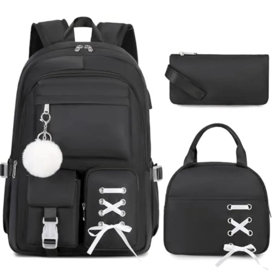

Backpacks for Girls, Girls Backpack with Lunch Box and Pencil Pouch for Teens Girl Elementary Middle High School College Studen