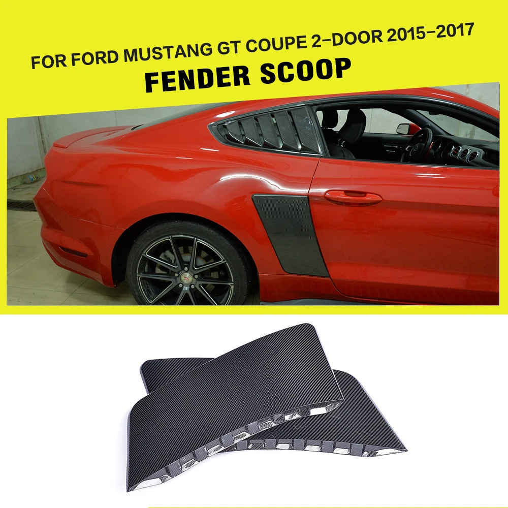 Carbon Fiber / FRP Rear Fender Decorative Scoops Guards for Ford Mustang Coupe 2-Door 2015 2016 2017