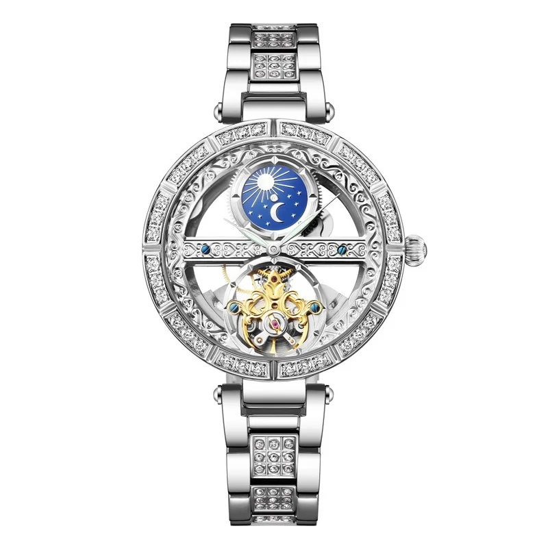 New Fashion Women's Wrist Watch Mechanical Watch for Women Luxury Elegant Tourbillon 3ATM Waterproof Fully Automatic Watch