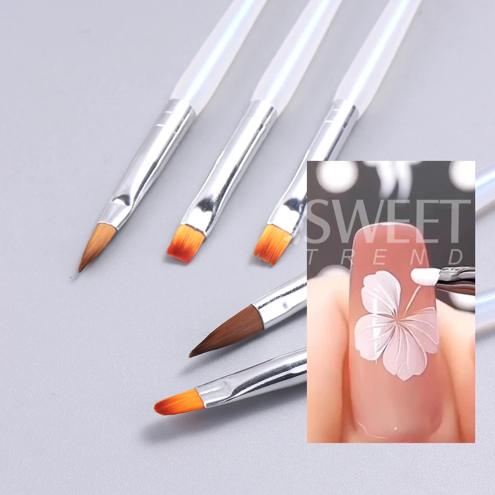 Nail Art Brush Acrylic UV Gel Extension Coating Drawing Painting Pen for Powder Removed DIY Manicure Accessories Gel Nail Tool