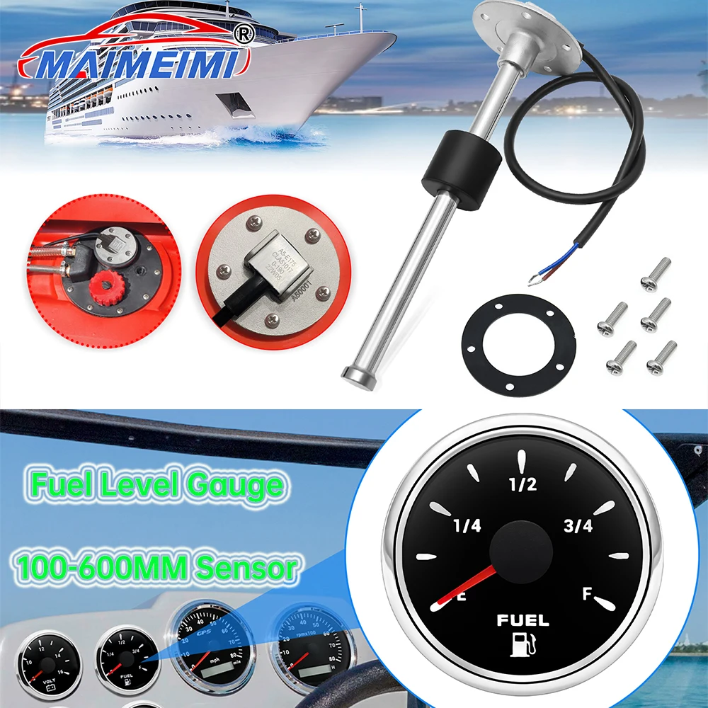 

﻿ 150mm~600mm Fuel level sensor +7 Color Backlight Auto Digital Fuel Level Gauge 0-190ohm Digital car gauge Waterproof for car