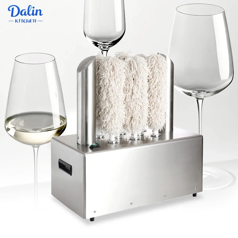 

Heavy-Duty Stainless Steel 5-Brush for Restaurant High-Speed Electric Glass Polisher Machine with Warm Air Drying