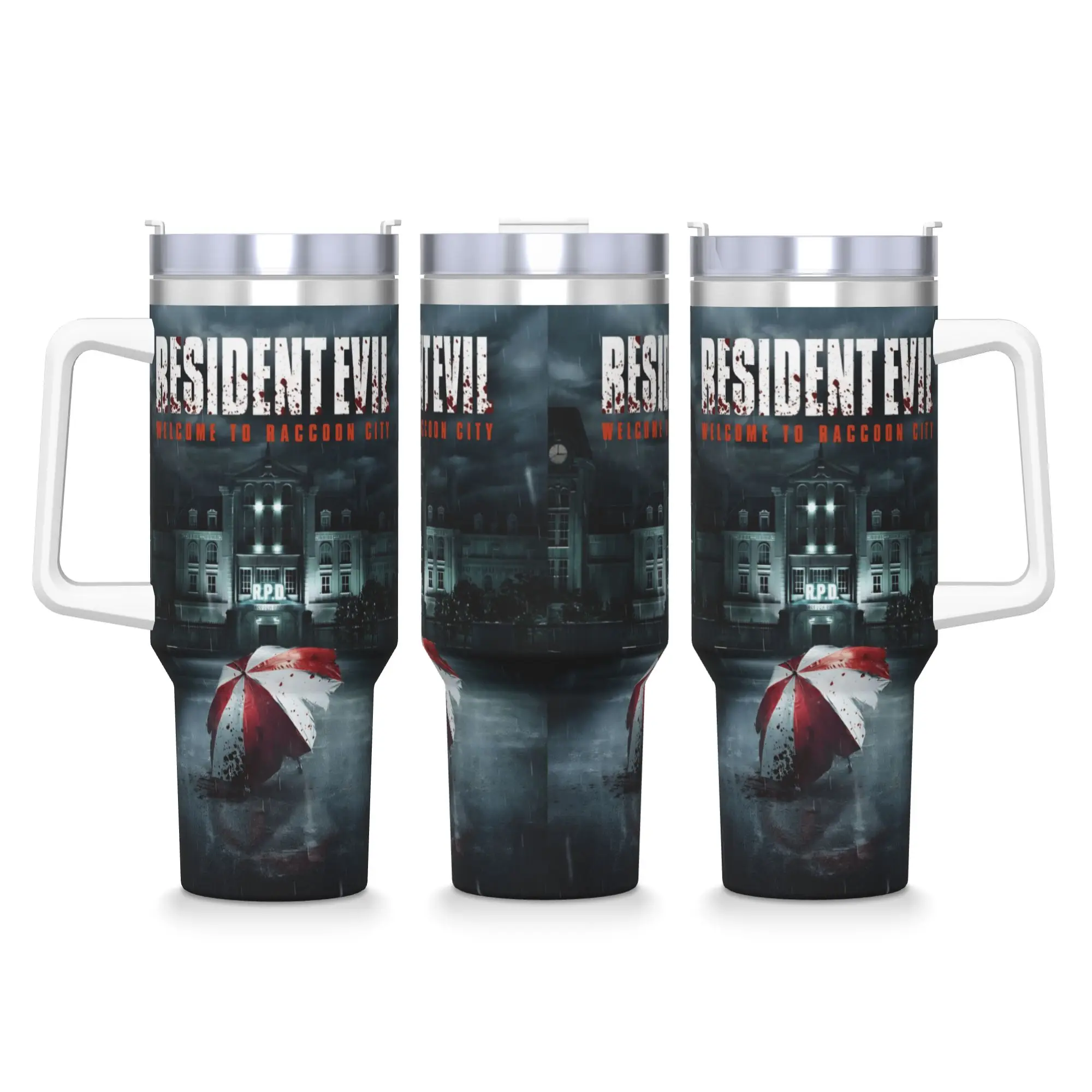 

Resident Evils Stainless Steel Tumbler Travel Mugs Cup 40oz Thermal Cups Insulated Cold and Hot Milk Tea Water Bottle