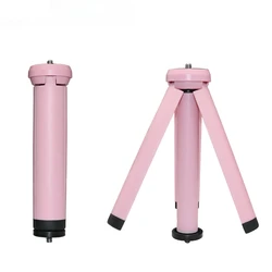 Mini Desktop Tripod Pink Black Adjustable Folding Telescopic Brackets For Smartphone Selfie Live Streaming Tripods Accessories