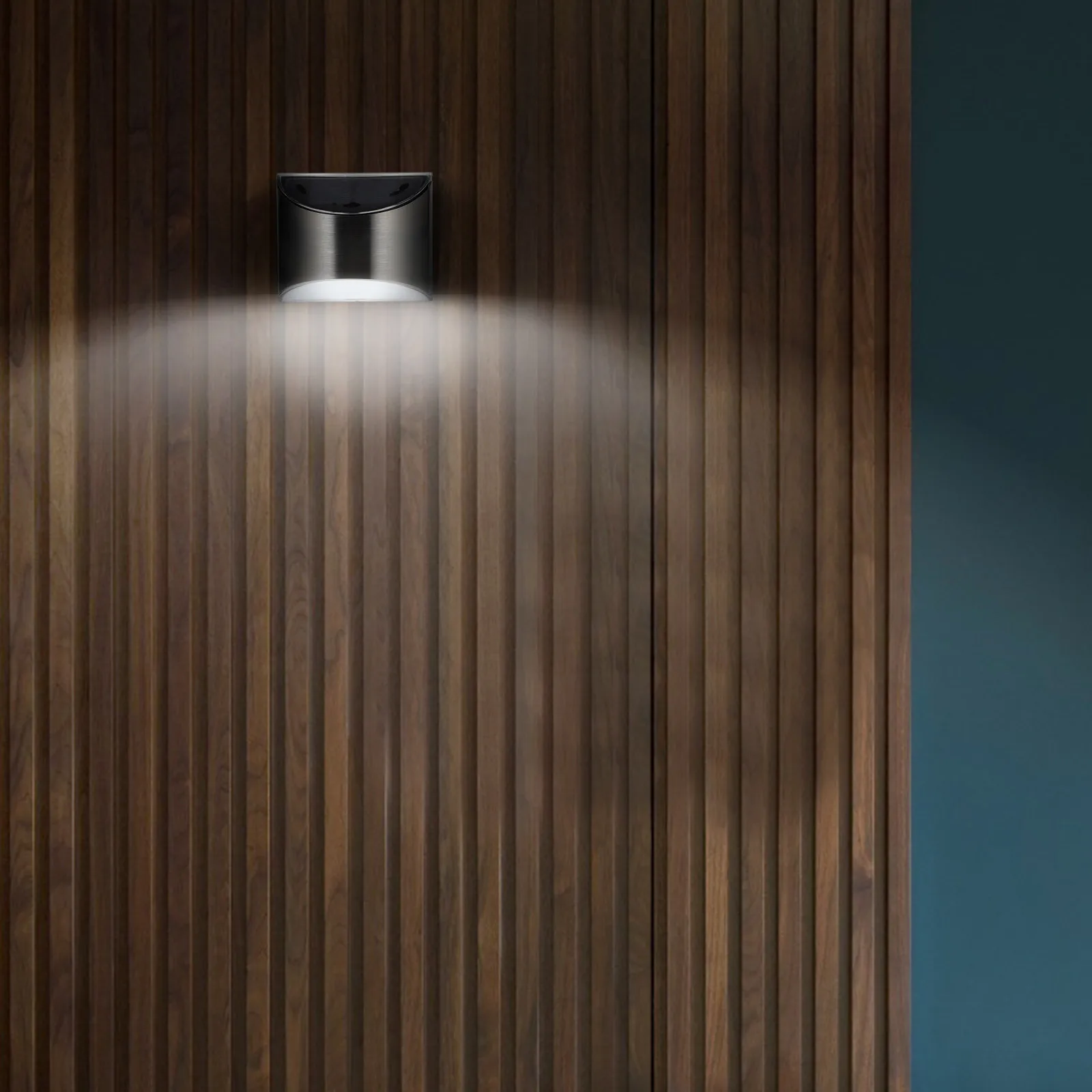 

4Pcs Solar Powered Wall Lamp Stainless Steel Outdoor Light Bright LED Waterproof IP55 Self Charging for Courtyard Street Safety