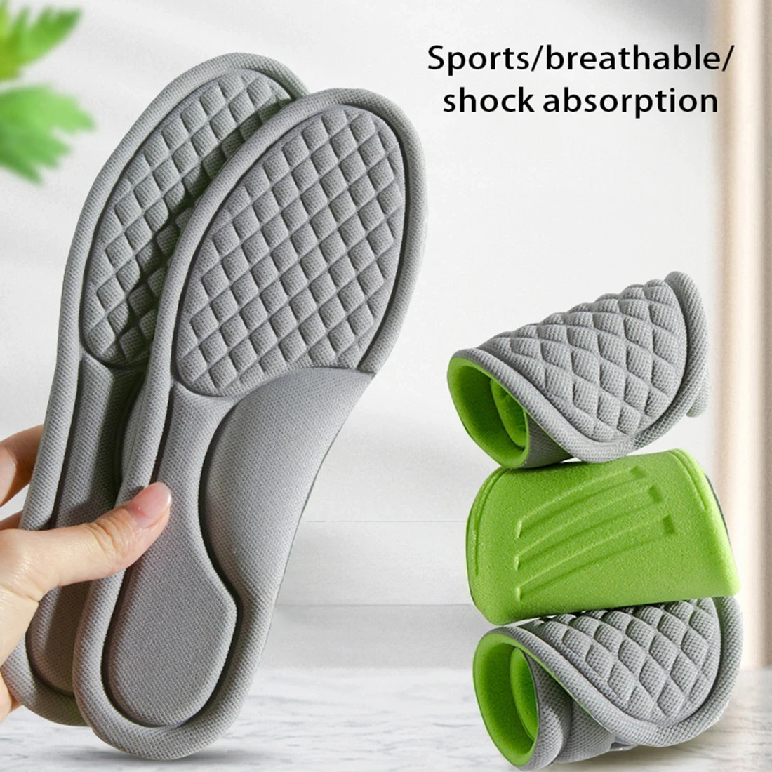 Unisex Memory Foam Orthopedic Insoles Deodorizing Insole For Shoes Sports Absorbs Sweat Soft Antibacterial Shoe Accessories