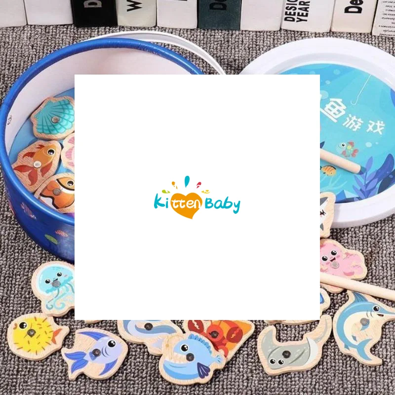 20/30/51개 교육용 장난감 나무 자석 낚시 게임 장난감 세트 어린이용 만화 물고기 장난감