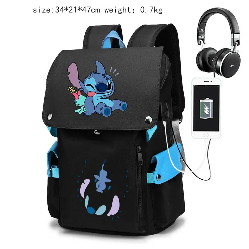 Mochila escolar de dibujos animados Disney Star Baby Stitch, gran capacidad, estudiante de secundaria, estilo coreano