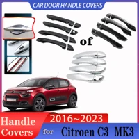 Para Citroen C3 accesorios MK3 2017 ~ 2023 2022 manijas de puerta de coche cubierta exterior protección contra arañazos decoración antioxidante accesorios de coche