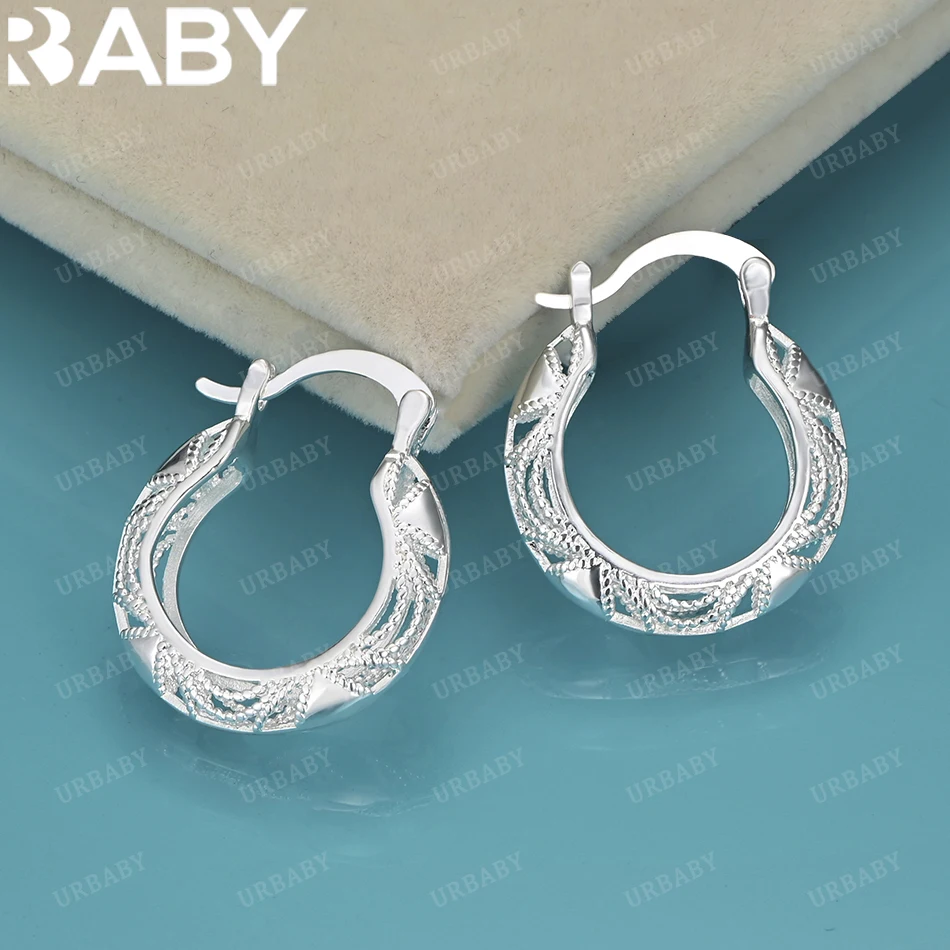 

URBABY модные женские серьги из стерлингового серебра 925 пробы 30 мм, свадебные полые компактные серьги-крючки, красивые ювелирные изделия высокого качества, милый подарок