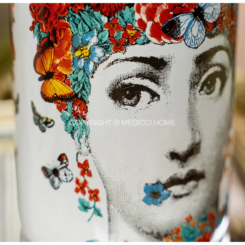 Medicci Home Italian Retro Opera Woman Portrait Candle Jars con coperchio barattolo di incenso decorativo in ceramica Chic Ornament Crafts