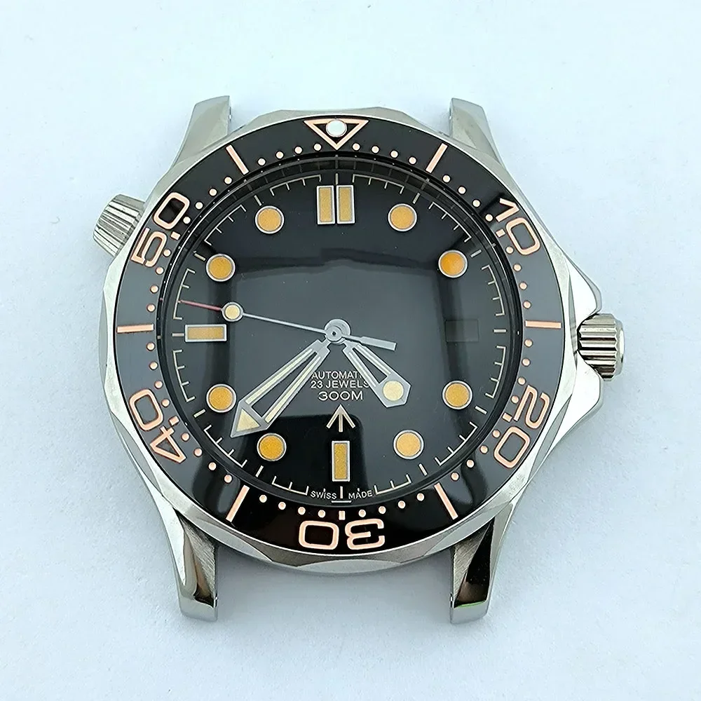 

NH35 Case Dial Hands Stainless Steel Strap Men Automatic Waterproof Watch Parts for Seamaster 300 NH35/NH36 Movement Accessories