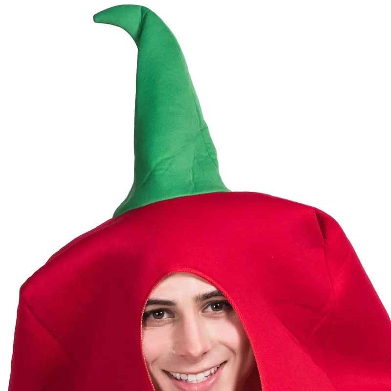 Vegetable Red Hot Pepper Chili Costume Tunic Sponge Suit Adult Men Women Purim Halloween Party Fancy Dress Cosplay