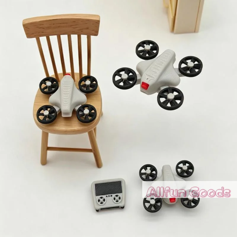 [T5]1: 12 Scale Miniature Remote Control Drone Model, Miniature Scene Props, Dollhouse With A Strong Sense Of Technology.