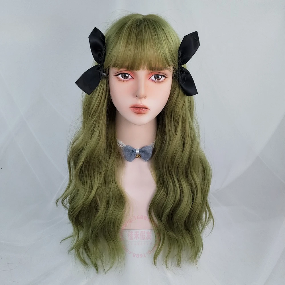 

Wig Female Instant Noodle Roll Long Curly Hair Green Wool Roll Fluffy Curly Hair Cosplay Trendy High Temperature Silk Full Head
