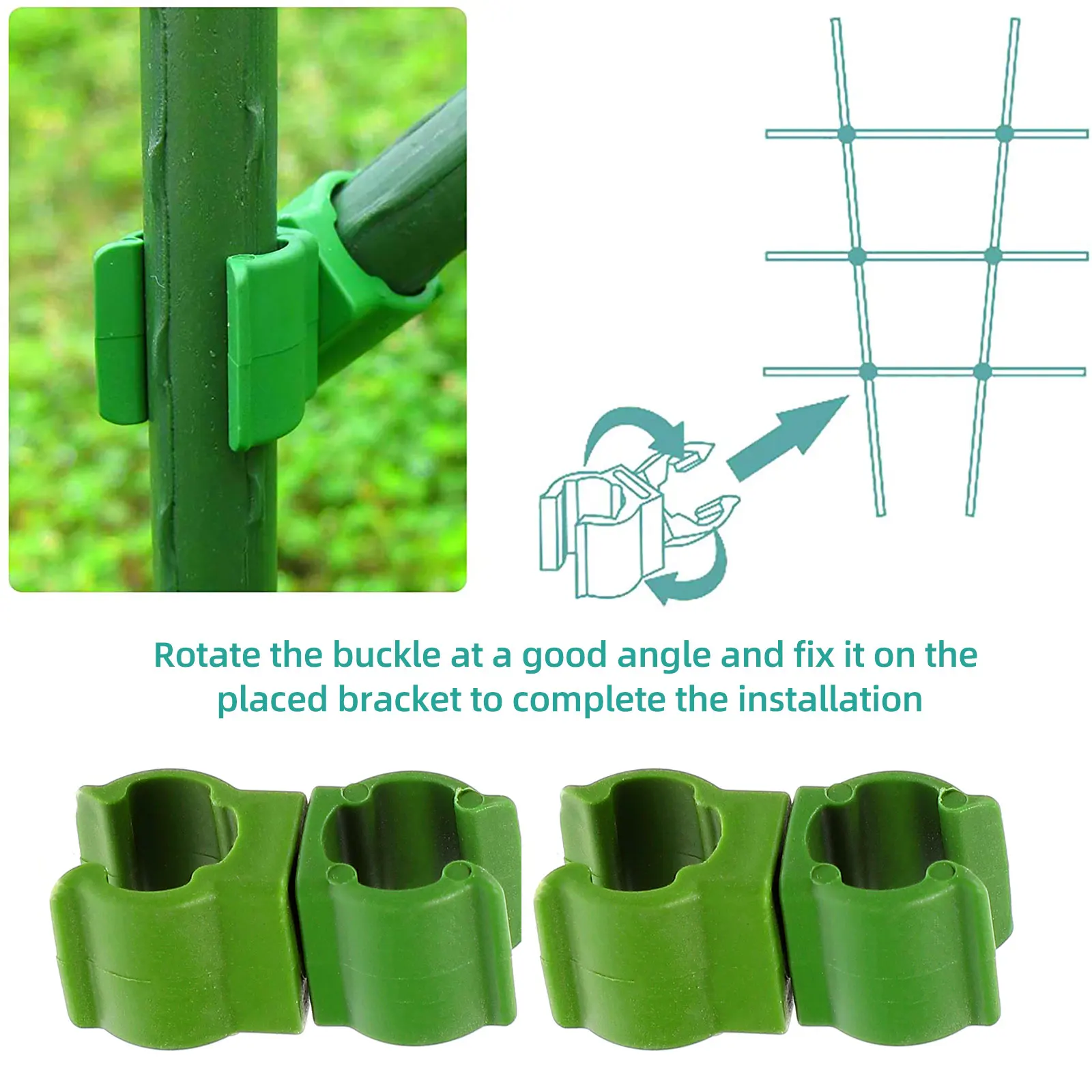 

10pcs Plastic Plant Clips Vine Support for Tomato Stems Flowers Garden Reusable Weatherproof NonRusting PlantCage