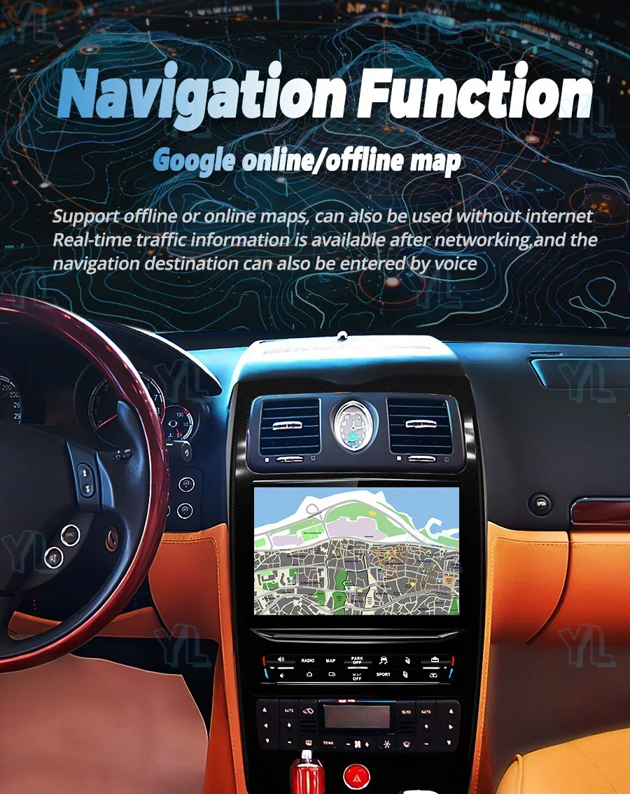 10.26 Car Android Radio GPS Navigation Stereo Touch Screen For Maserati Quattroporte 2004-2012 CarPlay Multimedia Video Player