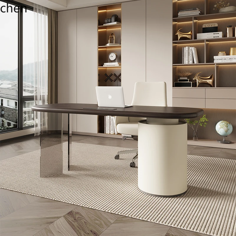 

YXY Minimalist Home Study Desk Premium Walnut Light Luxury Modern Desk