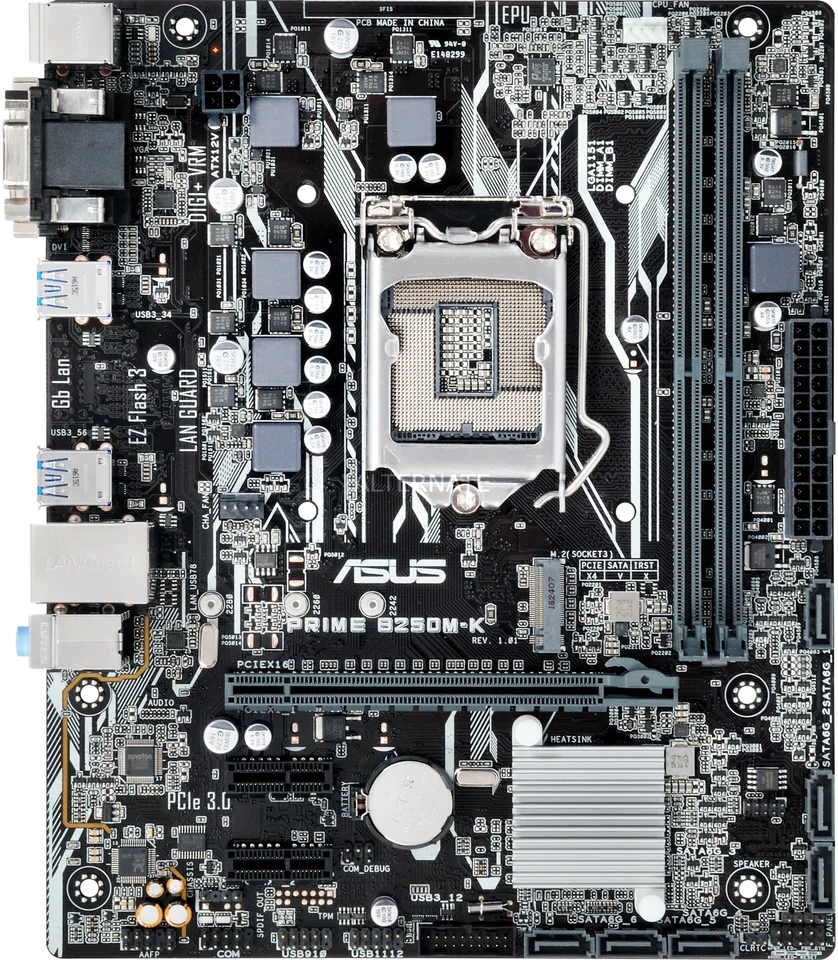 Placa-mãe Asus PRIME B250M-K Intel B250 LGA 1151 DDR4 32GB com