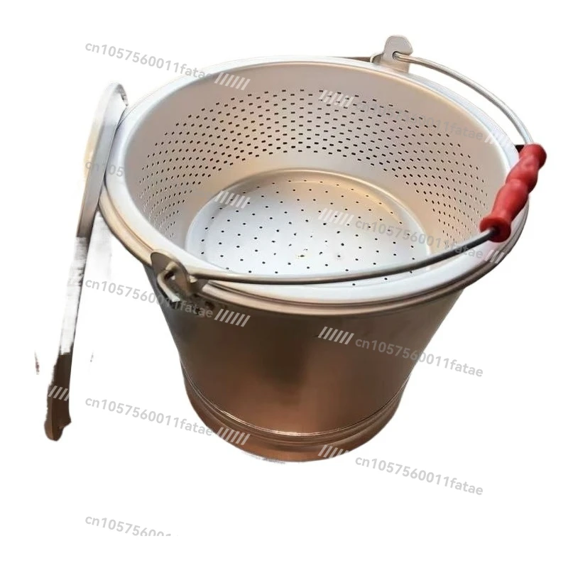 

Nanning Steel Refinement Factory thickened aluminum bucket with aluminum washing vegetables, washing fruits, draining blue,