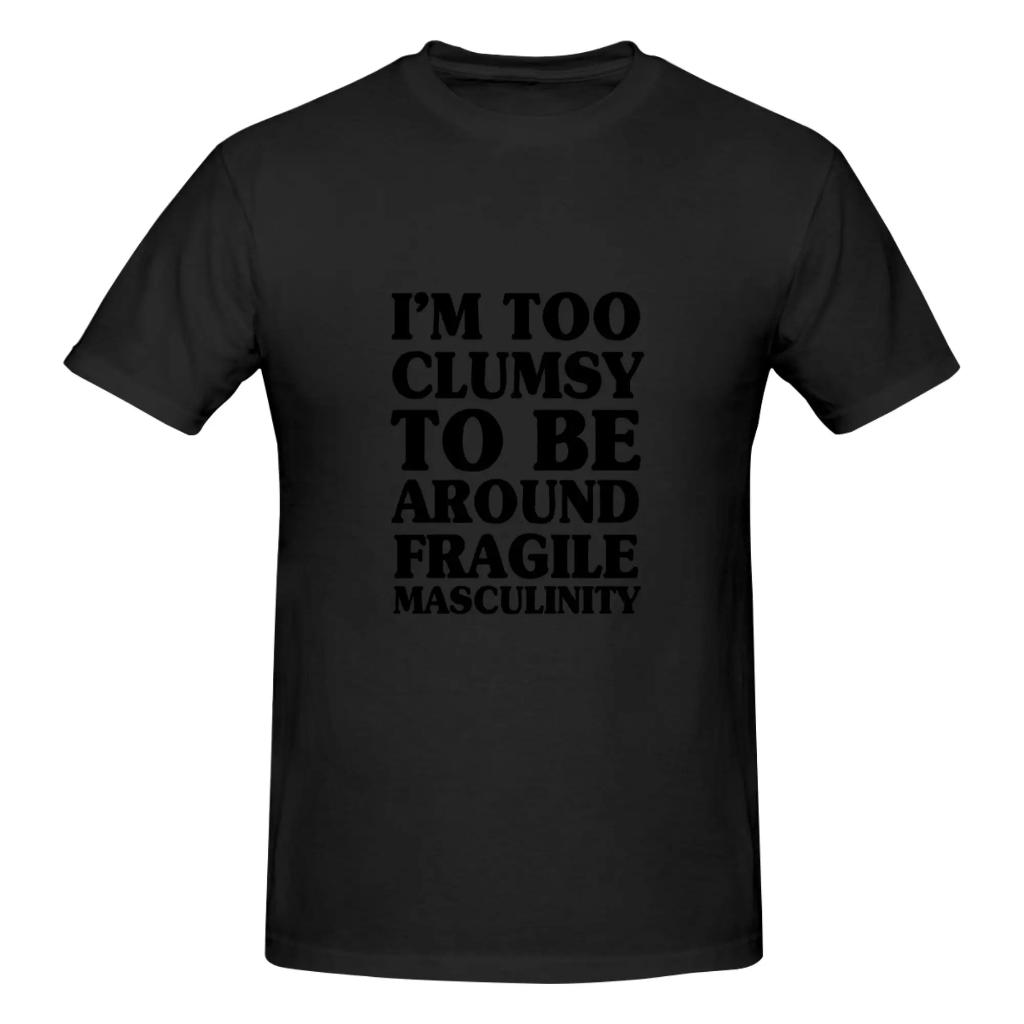 Funny Too Clumsy  Men's Printed T-Shirt Unisex T shirtHarajuku