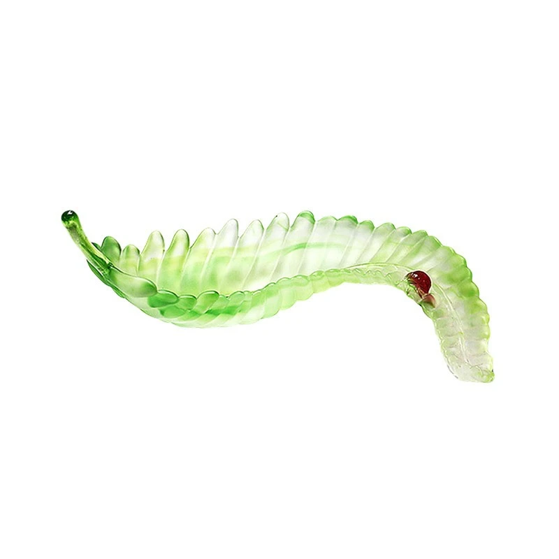 Creative glazed leaf candy plate, living room home light luxury decoration ornament, give friends a high-end gift for moving