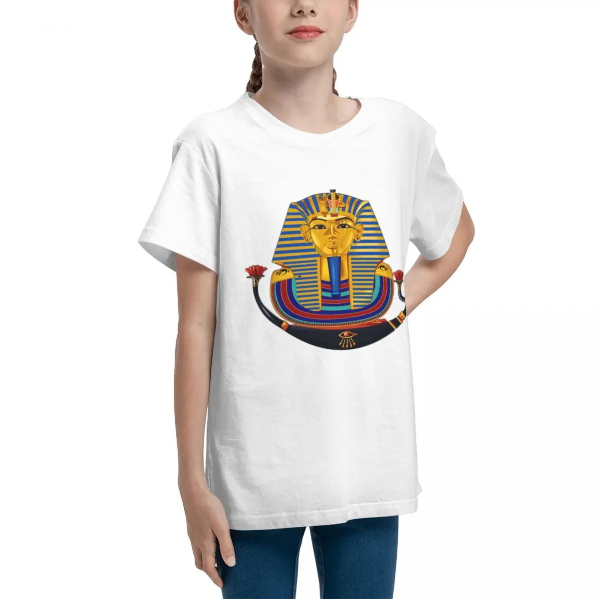 Teeanger Basic Short Sleeve T-Shirt Egyptian Pharaoh And A Pharaonic Ship For HarajukuTop quality Tshirt Unique Vintag Teeanger