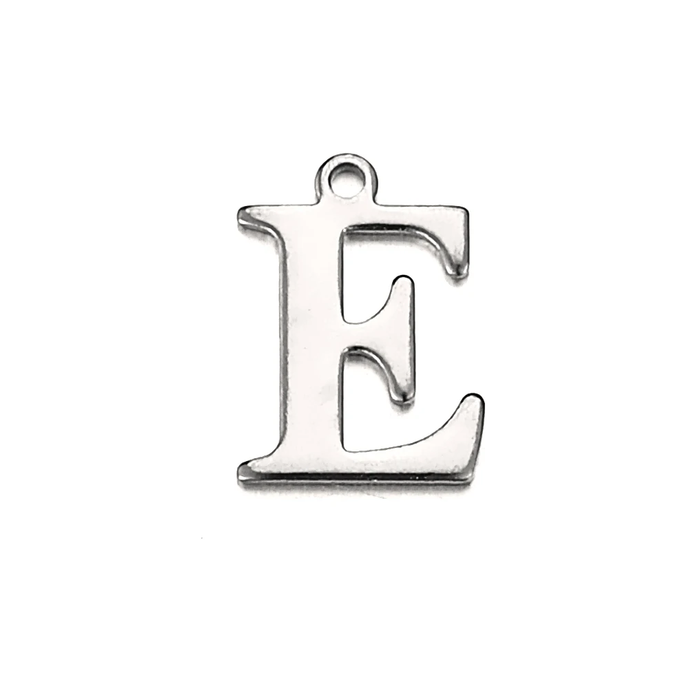 20 stks Rvs Letter Charm Initial Charms Enkele Alfabet Kralen Hangers voor Ketting Sieraden Maken DIY Groothandel