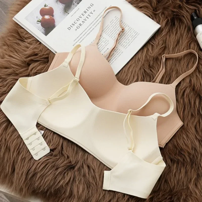 قطعة واحدة حمالة صدر مثيرة بدون خياطة للنساء ملابس داخلية أكواب رفيعة متجمعة معًا تمنع الترهل ولا حلقات فولاذية حمالة صدر رافعة للصدر #5