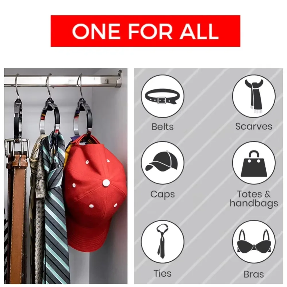 New Stainless Steel Clothes Hanger Space Saving Multipurpose Wardrobe Hanger Circle Circle Hat Storage Rack