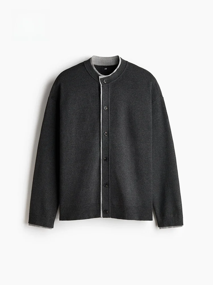 H&M Men's Knitted Open Cardigan 325894 Winter Casual Sle Regular Thin Button Detail Other Material 00%