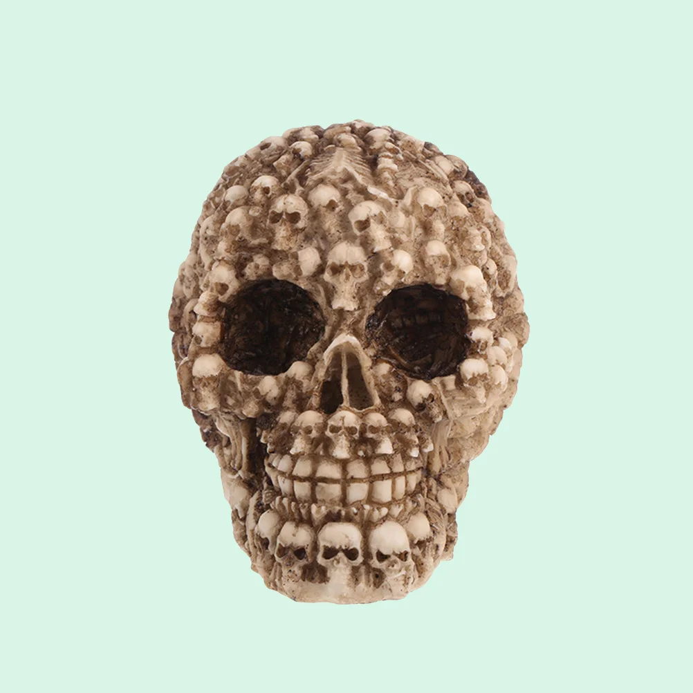 

Realistic Resin Skull Unique Souls Design Home Decoration Halloween Sculpture Gothic Spooky Ornament Realistic Skull
