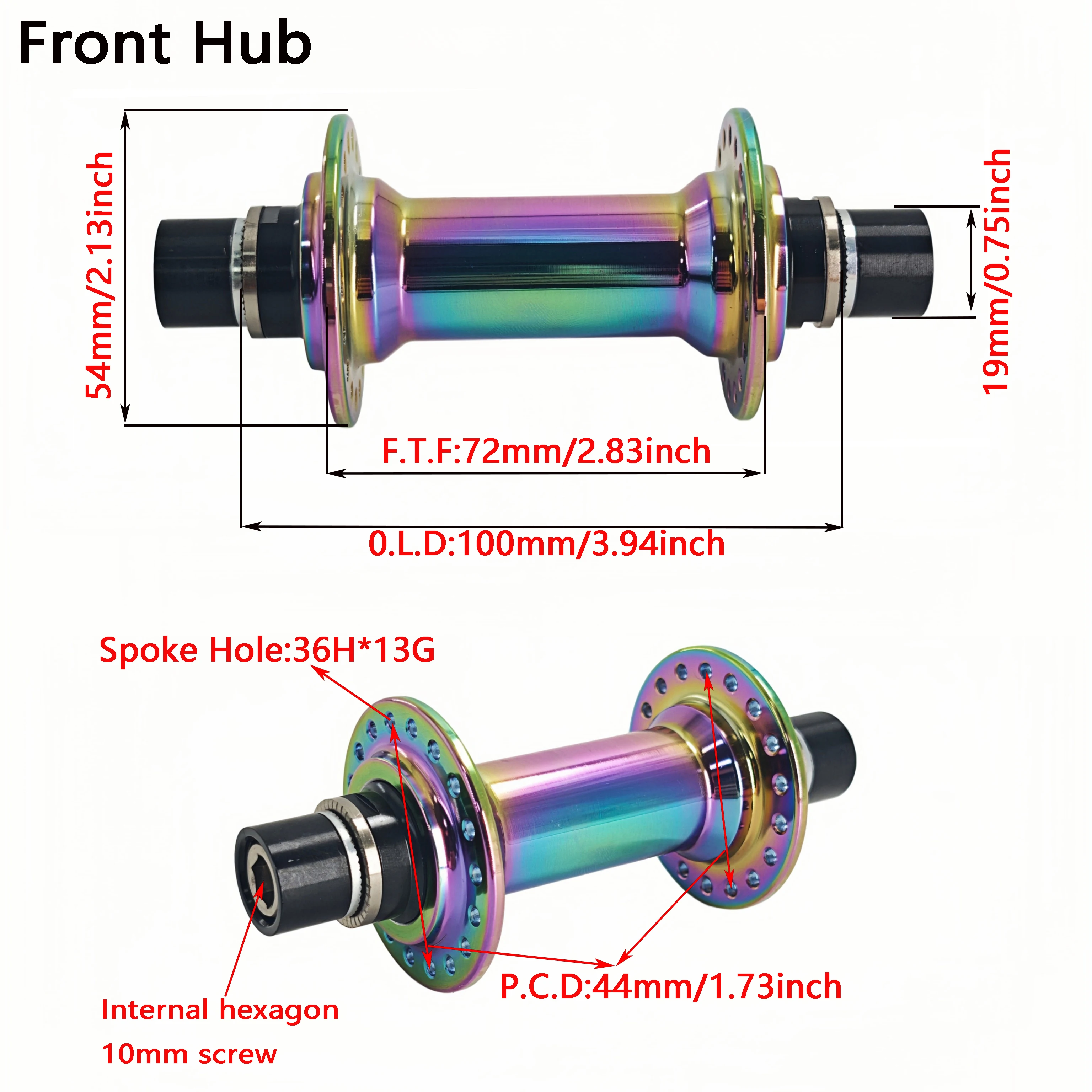 BMX-Nabe, BMX-Fahrradnabe, 36H, 6 Zahnräder, 120 Klicks, 5 Lager, 3 Farben, Links-/Rechtsantrieb, BMX-Fahrradnabe, Vorder- und Hinterradnabe, Leichtmetall – Detail 7