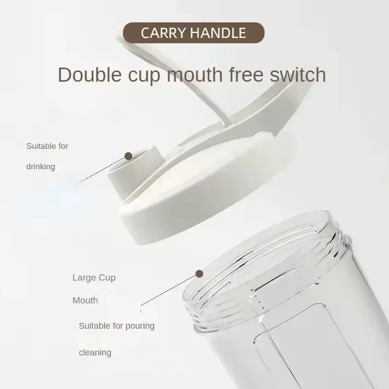 Tasse à shake rechargeable USB - Tasse à mélanger portable adaptée aux enfants, utilisée pour les milkshakes, les boissons protéinées et les boissons.