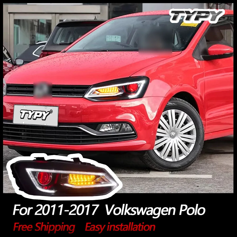 Auto Accessories LED Front Lights Demon Eyes Headlights For VW Volkswagen Polo 2011-2017 Trendline/Comfortline/Highline/Base