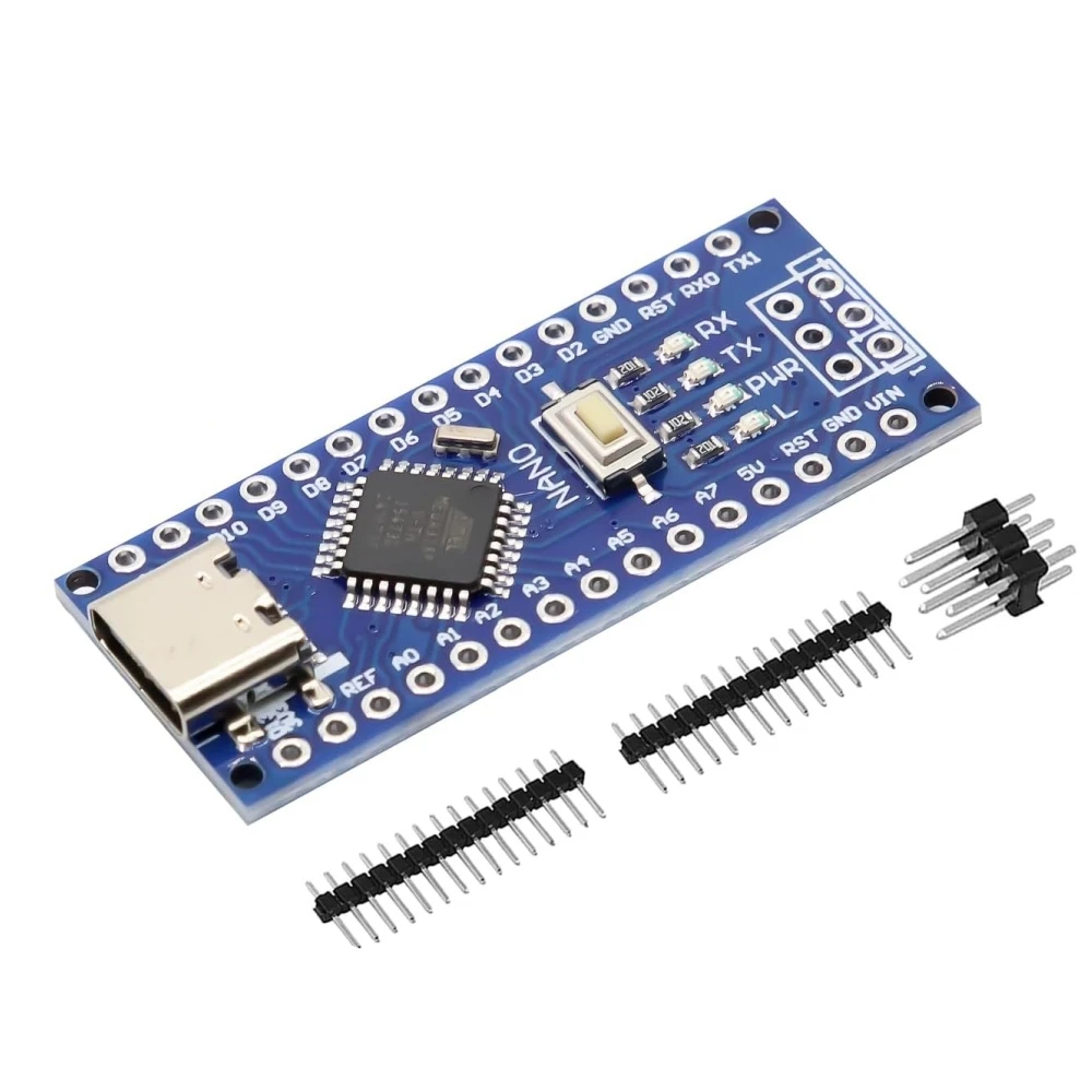 Compatible for Arduino Nano Board with ATmega328Pb Microcontroller CH340G USB-C Converter, USB- Compact Board for DIY Electronic
