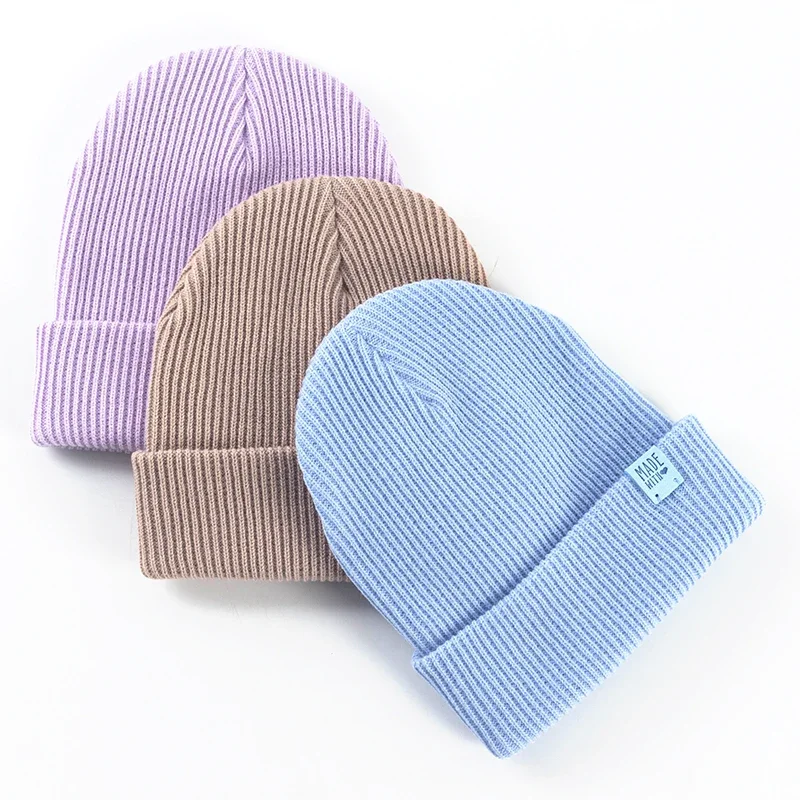 Geebro feminino homem inverno gorro chapéu com nervuras de malha com punho boné casual cor sólida solidéu baggy retro boné de esqui unisex quente bonnet