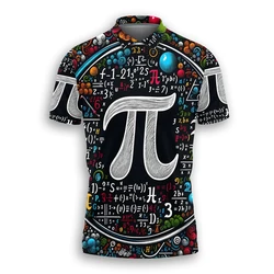 Funny Pi Day Polo Shirt For Men Summer Casual Mathematics Teacher 3D Printed T Shirts Fashion Daily Kids School Polo Shirts