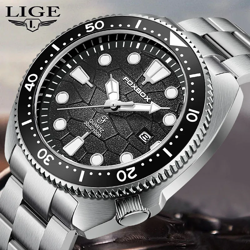 LIGE Fashion Watch For Men Top Brand Luxury Sport Watch Men Casual Business Waterproof Chronograph Quartz Men Watch Reloj Hombre