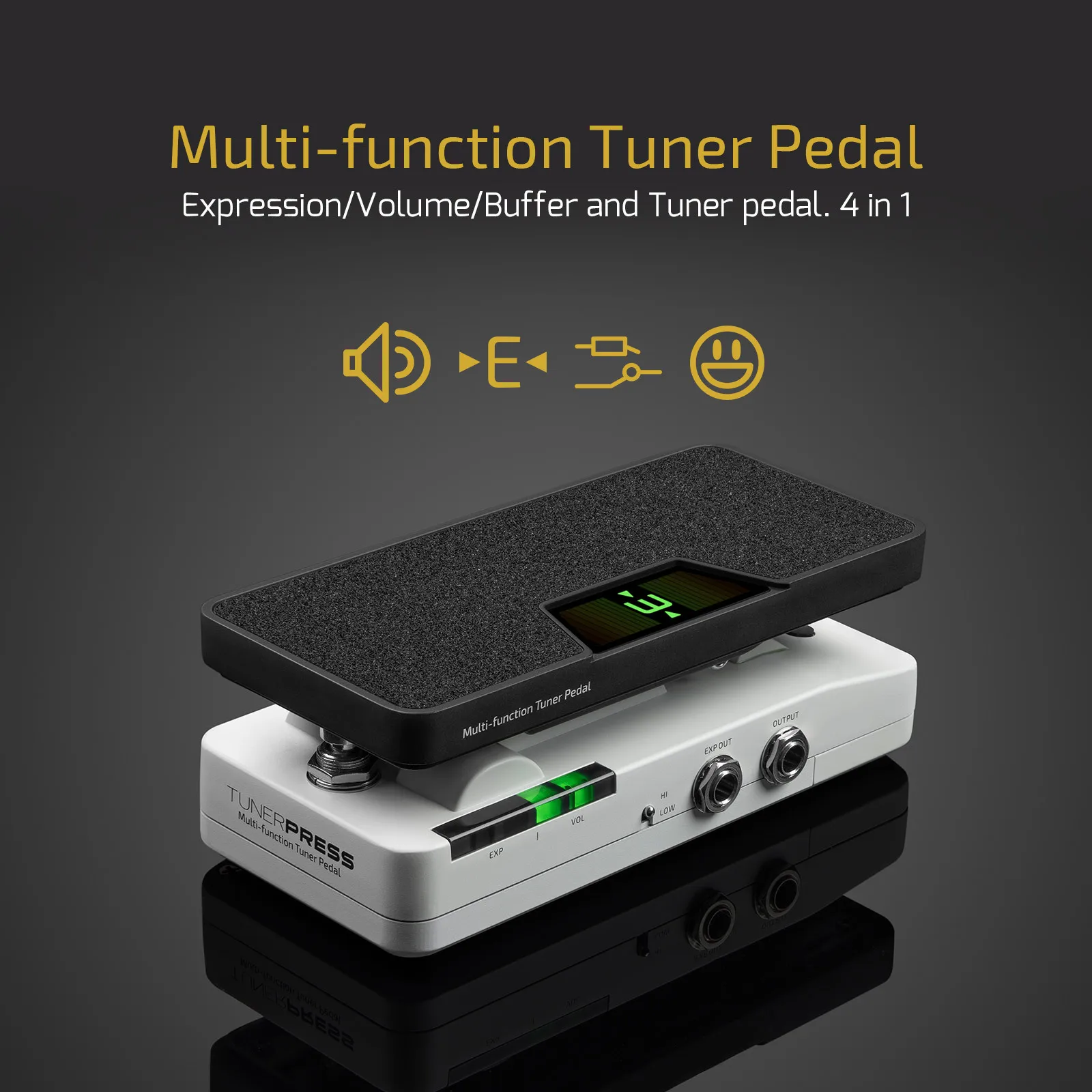 New Hotone Multi-function Tuner Press 4 in 1 Switchable Volume & Expression Padel with Buffer switch and Visible Tuner