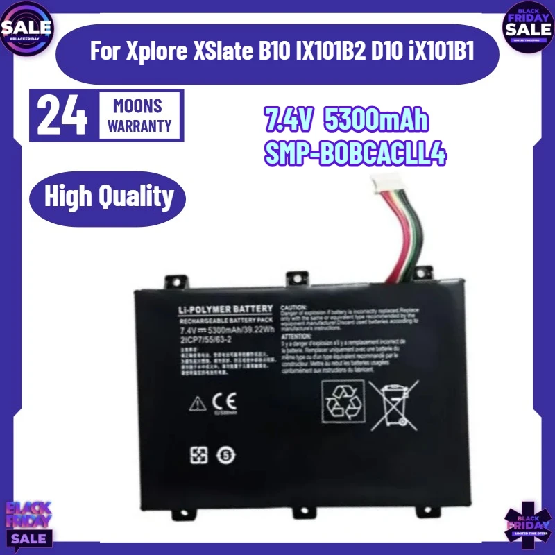 SWZY 7.4V  5300mAh SMP-BOBCACLL4 2ICP7/55/63-2 Laptop Battery for Xplore XSlate B10 IX101B2 D10 iX101B1 Rugged Tablet SMPSBINTL