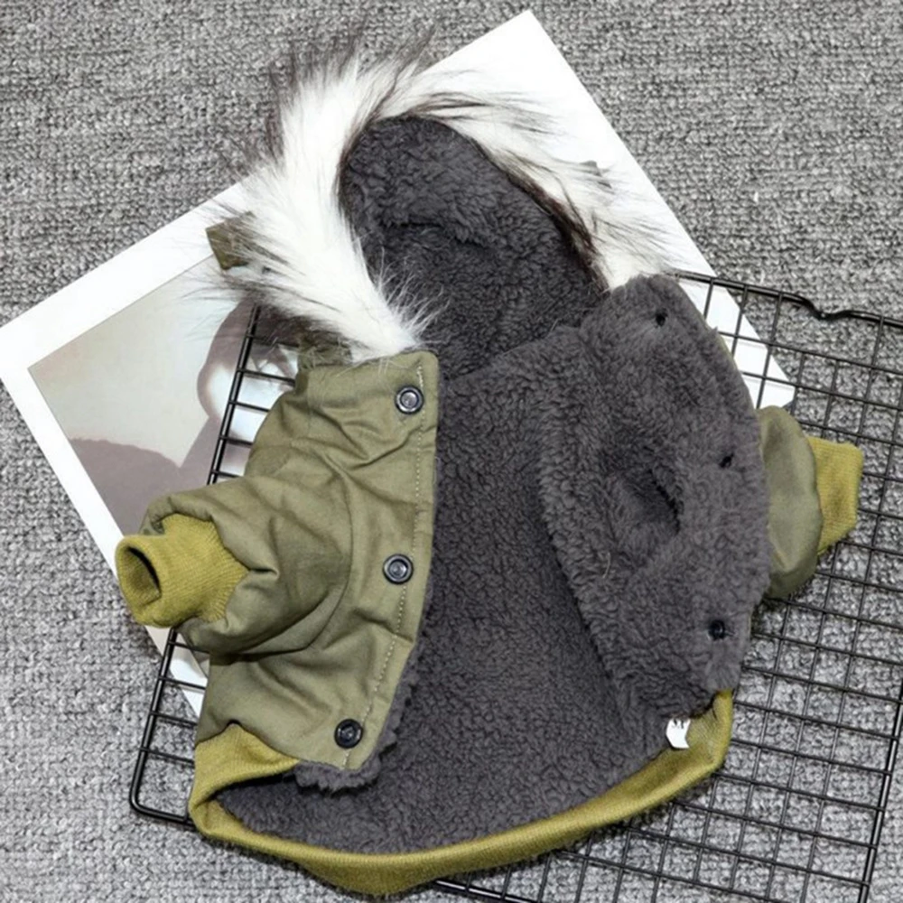 Haustier-Hundejacke mit Geschirr, schwerer Winter-Wandermantel, warme Kapuzenweste, winddichte Outdoor-Jacke für kleine, mittelgroße und große Hunde