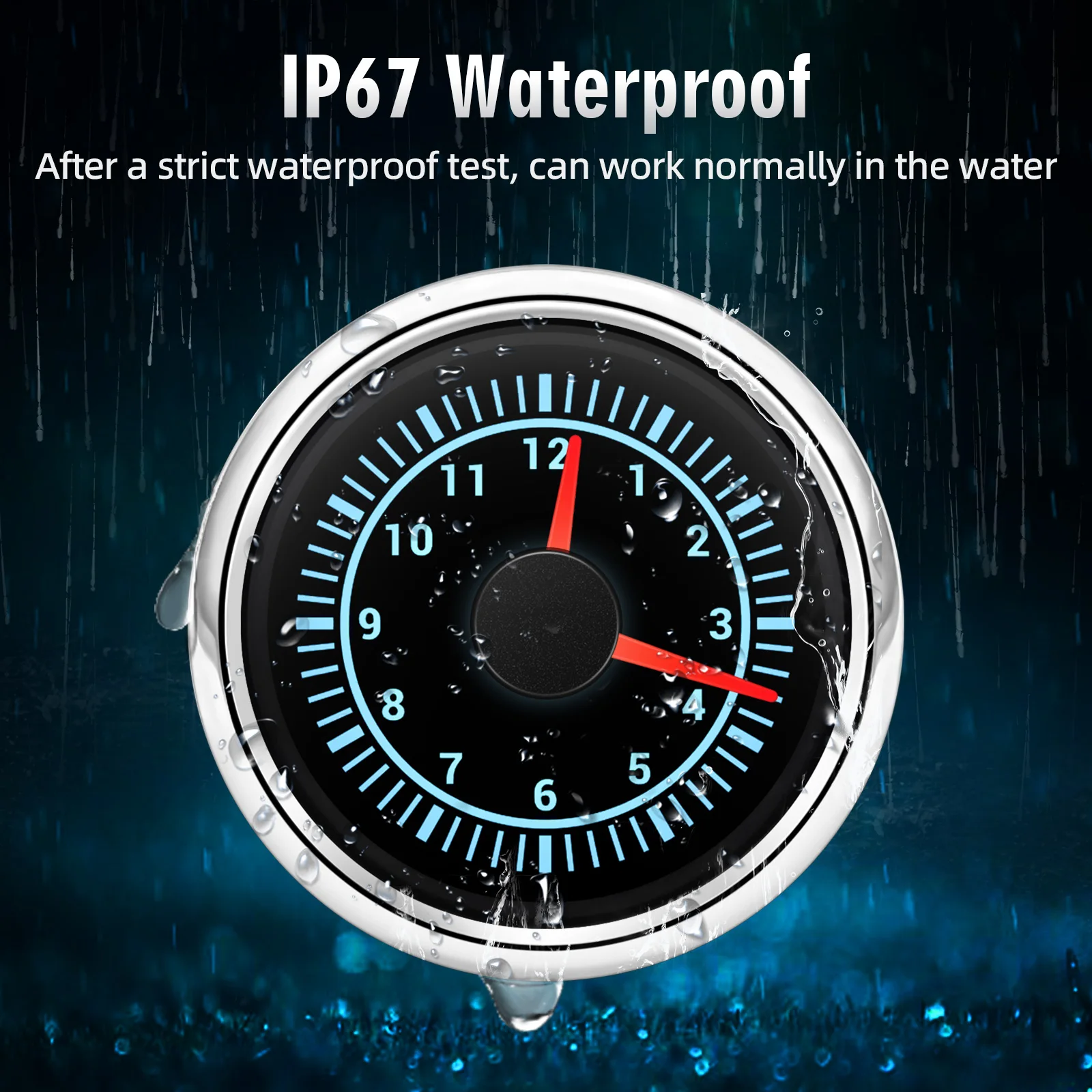 52mm 7 Color Backlight Clock Gauge With 0-12 Hours Meter Waterproof Hourmeter For Car Marine Boat Truck Clock Accessories