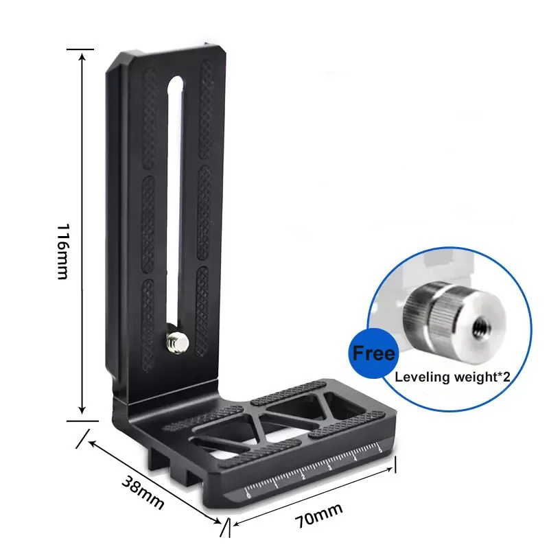 Placa L de liberação rápida vertical para câmera de liga de alumínio para estabilizador gimbal portátil DJI Ronin SC