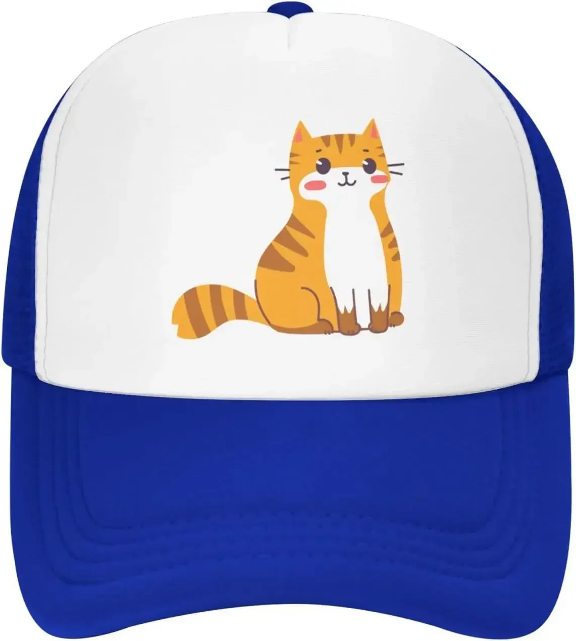 New Mesh Dad Hat Adjustable Washed Tiger Cat Sit Baseball  Cap Funny Distressed Ball Summer Outdoor Trucker